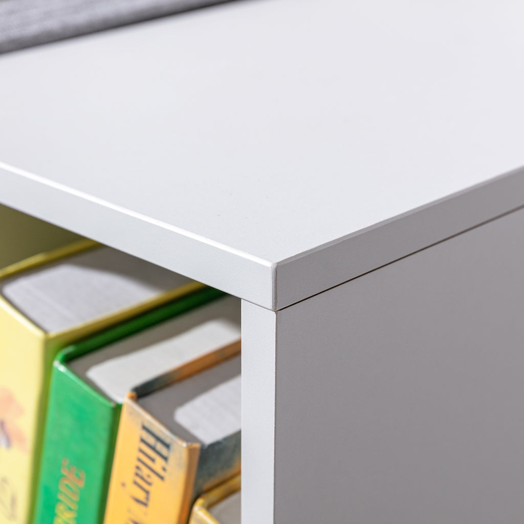 6-Cubby Kids Bookcase with Reading Nook and Cushion, Multi-Purpose Storage Organizer for Bedroom, Living Room, Grey | Premium