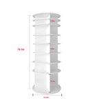 8-Tier Rotating Shoe Rack Tower, 360-degree Spinning Shoe Organizer and Storage Carousel for Closet or Entryway, White - Grand Goldman Shop