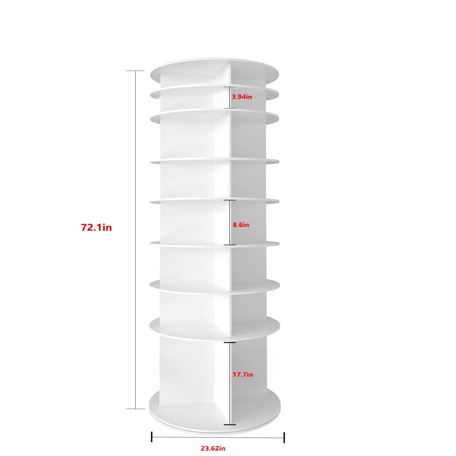 8-Tier Rotating Shoe Rack Tower, 360-degree Spinning Shoe Organizer and Storage Carousel for Closet or Entryway, White - Grand Goldman Shop