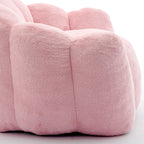 Lotus Style Compression Sofa Adult Bean Bag with Pull Ring in Pink Plush, 43.7 x 39.76 x 26.77 inches, No Installation Required - Grand Goldman Shop