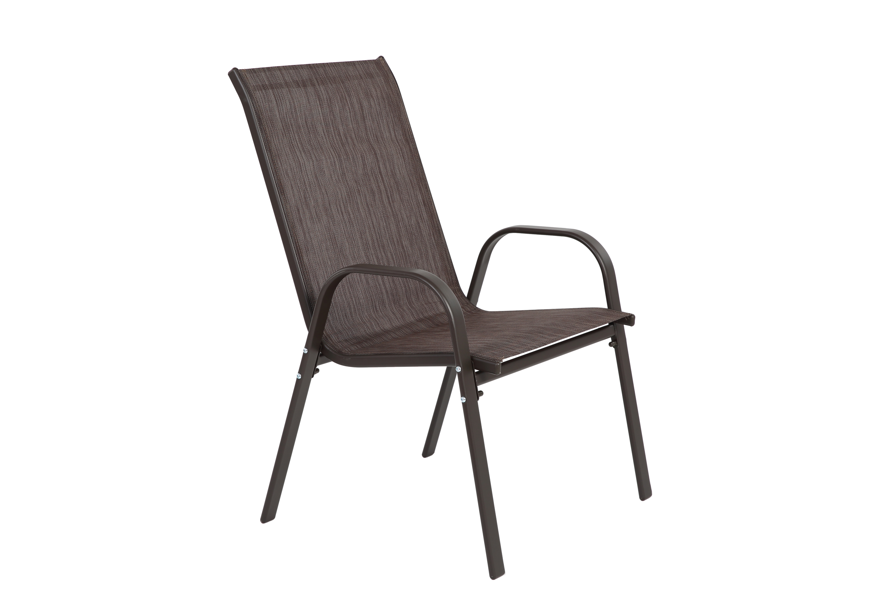 Stylish 4 Piece Patio Chairs, Outdoor Camping Chairs with Breathable Textilene Fabric, Set of 2 Garden Chairs with Armrest Hi