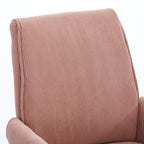 Ergonomic Mid-Back Office Chair with Striped Fabric, Light Pink Corduroy, Gold Base, 25.20L x 24.02W x 39.00H inches - Grand 