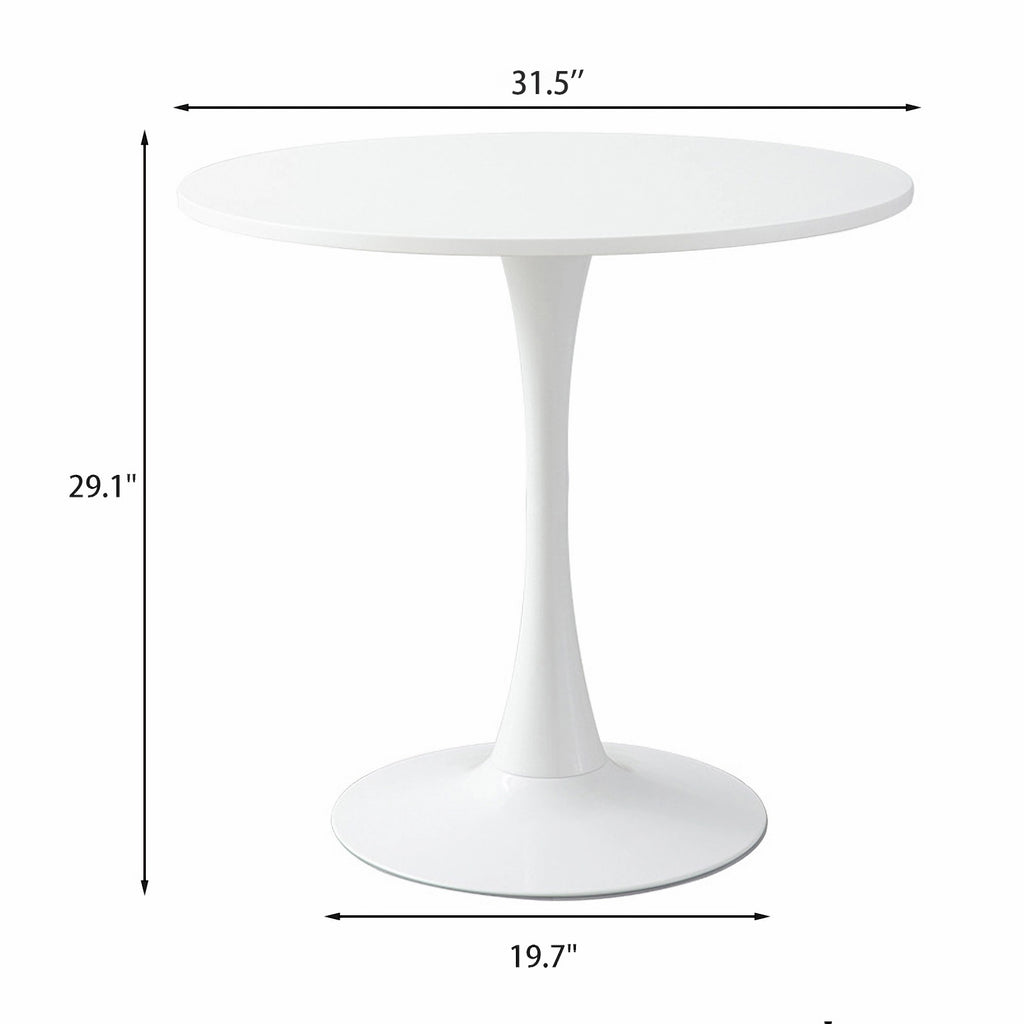Modern Round Dining Table, ∅31.5'' Kitchen Dining Room Furniture, Coffee Table, Leisure Table, Living Room Table, Oval Dining Table, WHTIE - Grand Goldman Shop
