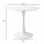 Modern Round Dining Table, ∅31.5'' Kitchen Dining Room Furniture, Coffee Table, Leisure Table, Living Room Table, Oval Dining Table, WHTIE - Grand Goldman Shop