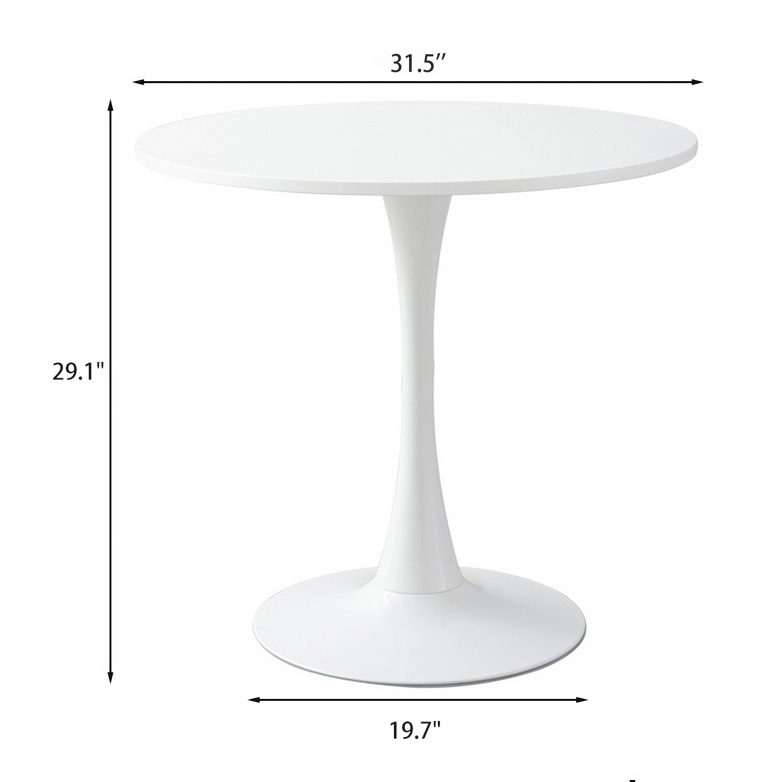 Modern Round Dining Table, ∅31.5'' Kitchen Dining Room Furniture, Coffee Table, Leisure Table, Living Room Table, Oval Dining Table, WHTIE - Grand Goldman Shop