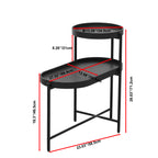 2-Tier Black Side Table with Storage Sofa Table for Living Room Metal Frame & Wooden Desk End Table - Grand Goldman Shop