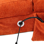 Ergonomic Linen Massage Chaise Lounge with Remote Control, Orange, 5 Modes - Grand Goldman Shop
