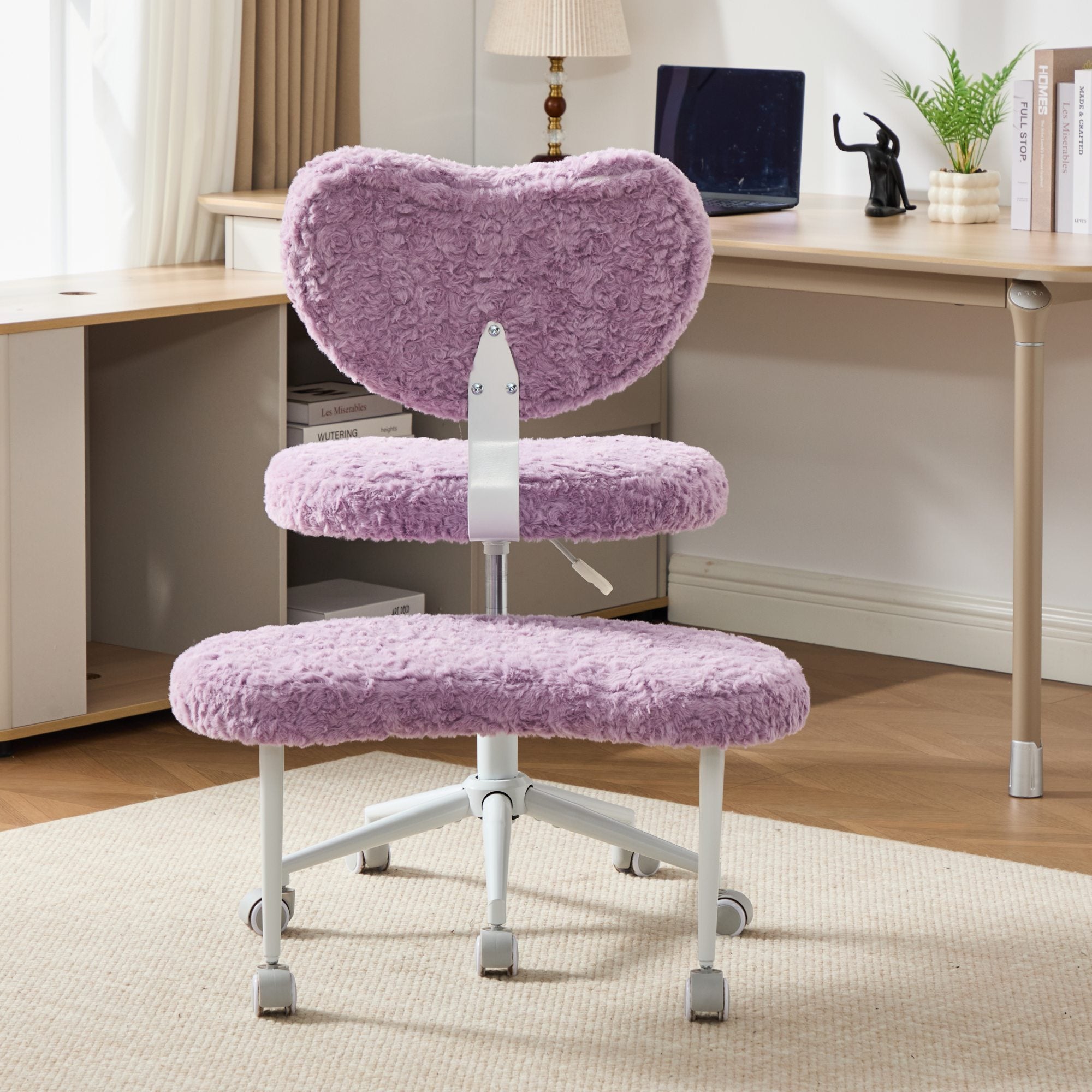 Artificial rabbit hair Meditation Chair Plus, Cross Legged Chair with Wheels, ADHD Chair, Criss Cross Desk Chair with Lumbar 