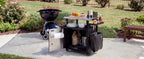 K&K 39.5' Outdoor Grill Cart with Storage Cabinet, Outdoor Bar Cart Pizza Oven Table with Wheels, Stainless Steel Top, Outdoor Kitchen Island with Spice & Paper Rack for BBQ, Waterproof Cover Included - Grand Goldman Shop