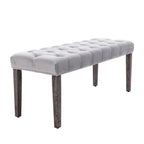 Heng Ming Upholstered Tufted Bench Ottoman , Velvet Dining Bench Bedroom Bench  Footrest Stool Accent Bench for Entryway Dining Room Living Room, Light gray - Grand Goldman Shop