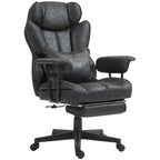 HOMCOM Executive Office Chair, 400LBS Big and Tall Office Chair with Foot Rest, Microfiber Computer Desk Chair with Lumbar Su