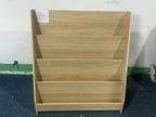 4-Tier Kids Bookshelf, Toddler Book Display Shelves, Natural Finish, Engineered Wood, 31.5 x 11.8 x 34.65 inches - Grand Gold