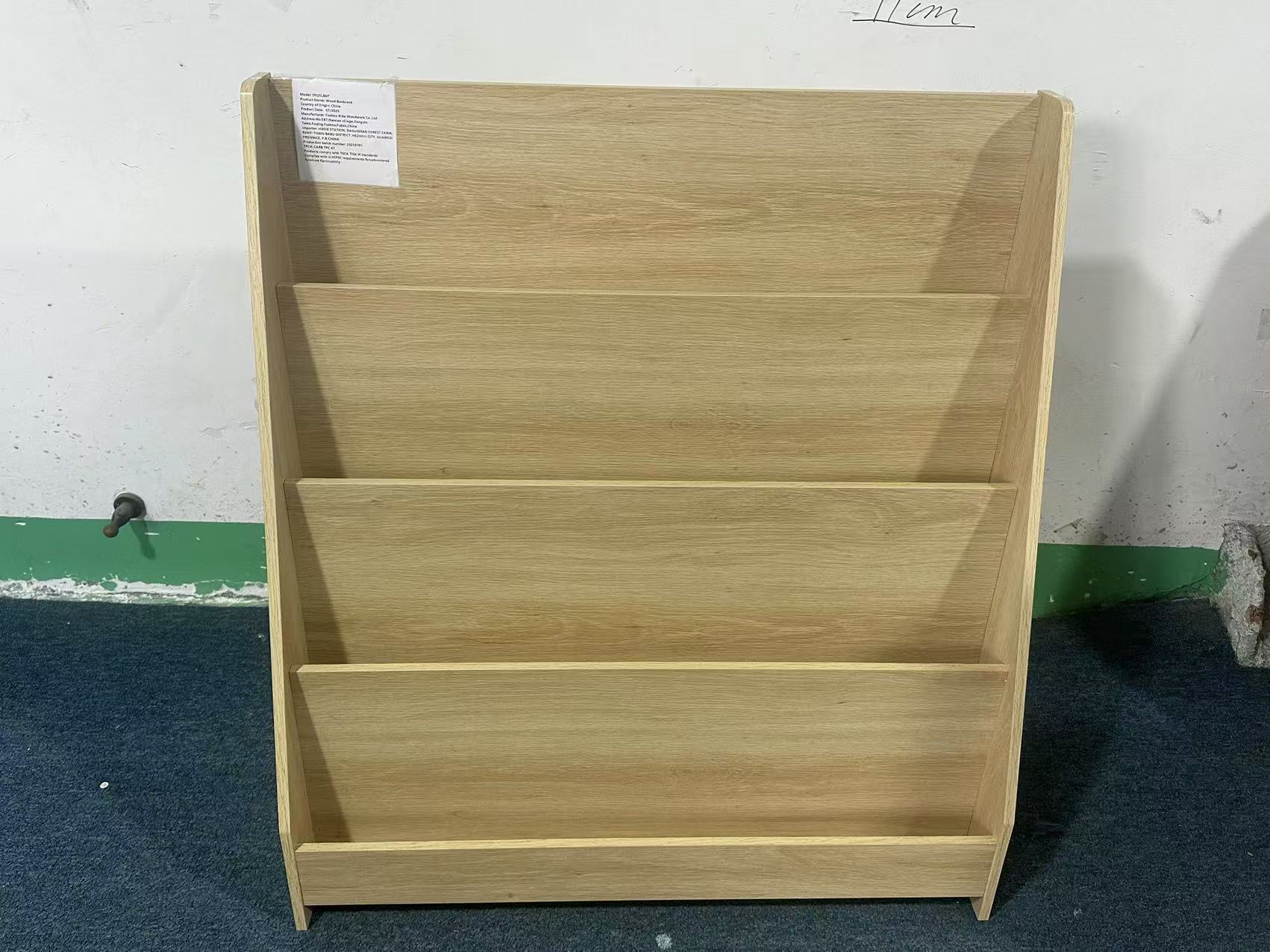 4-Tier Kids Bookshelf, Toddler Book Display Shelves, Natural Finish, Engineered Wood, 31.5 x 11.8 x 34.65 inches - Grand Gold