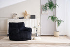 010-Soft Fluffy Corduroy Fabric Bean Bag Chair Filled With Memory Sponge,Black - Grand Goldman Shop