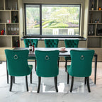 Nikki Collection Modern, High-end Tufted Solid Wood Contemporary Velvet Upholstered Dining Chair with Wood Legs Nailhead Trim 2-Pcs Set,Green, SW2001GN - Grand Goldman Shop