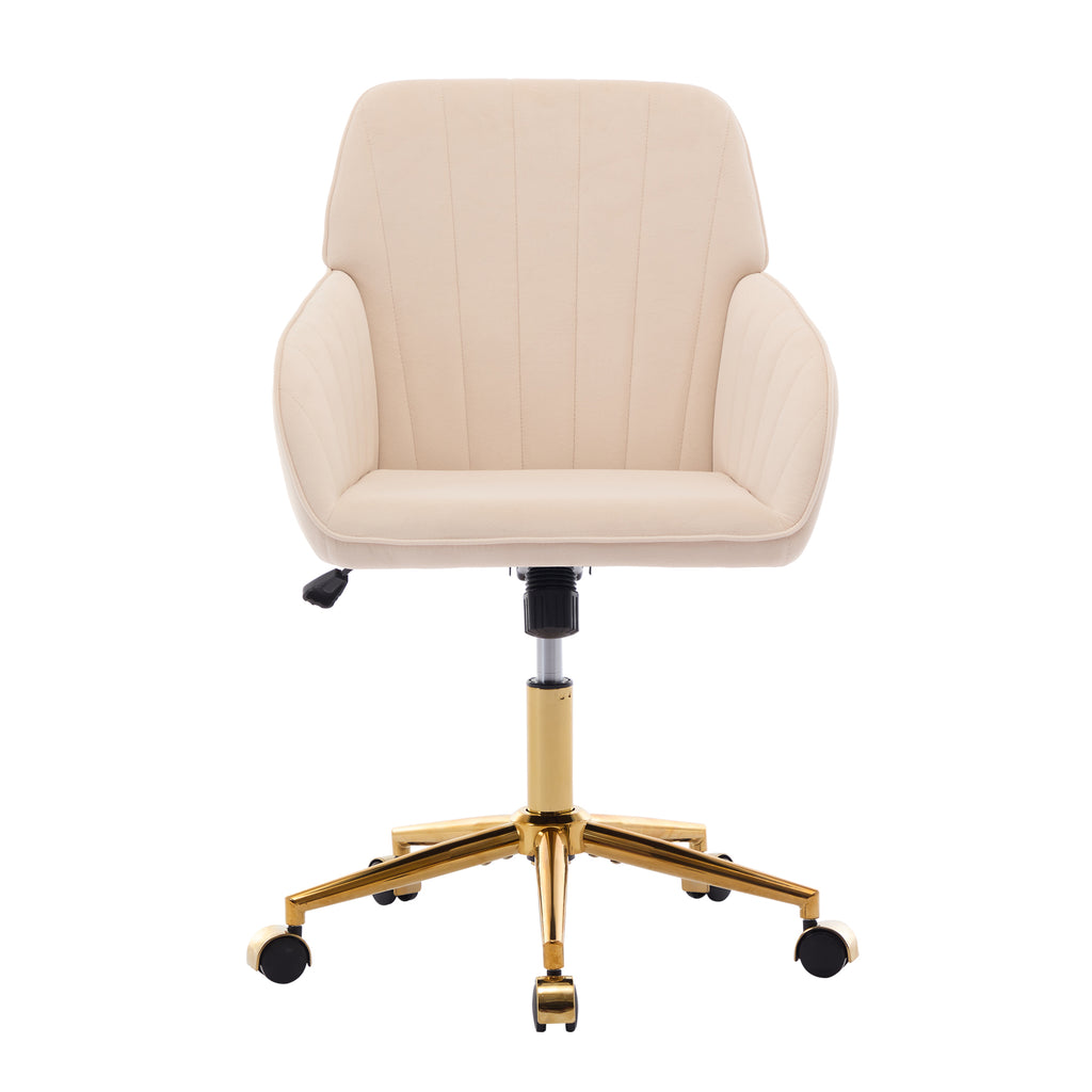 TY Ergonomic Office Chair with Swivel Function, Khaki Velvet, Comfortable for Long Sitting - Grand Goldman