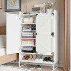 Shoe Cabinet with Doors, 6-Tier Shoe Storage Cabinet with Adjustable Shelves, Wooden Shoes Rack Shoe Storage Organizer for Entryway, Hallway, Closet, Living Room - Grand Goldman Shop