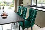 Nikki Collection Modern, High-end Tufted Solid Wood Contemporary Velvet Upholstered Dining Chair with Wood Legs Nailhead Trim 2-Pcs Set,Green, SW2001GN - Grand Goldman Shop