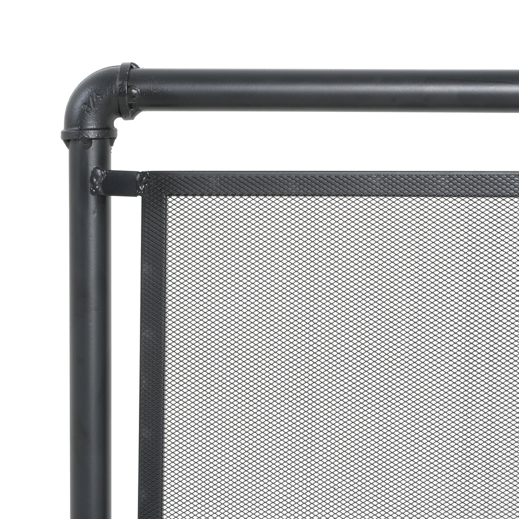 Celeste 1 Panel Iron Fireplace Screen 36' W x 29' H, Black - Grand Goldman Shop