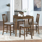 Wooden Dining Square Table, Kitchen Table for Small Space, 4 Person Counter Height Table, Walnut ONLY THE TABLE - Grand Goldman Shop