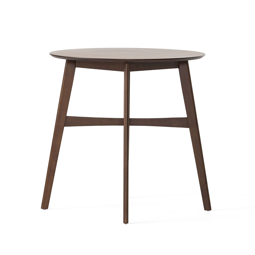 Round Counter Height Dining Table with Thick Rubberwood Legs and Support Beams, Walnut - Grand Goldman Shop