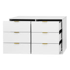 Simply Modern 6-Drawer Dresser, Chest of Drawers for Bedroom, Living Room, Hallway, and Entryway - Large Storage Cabinet White - Grand Goldman Shop