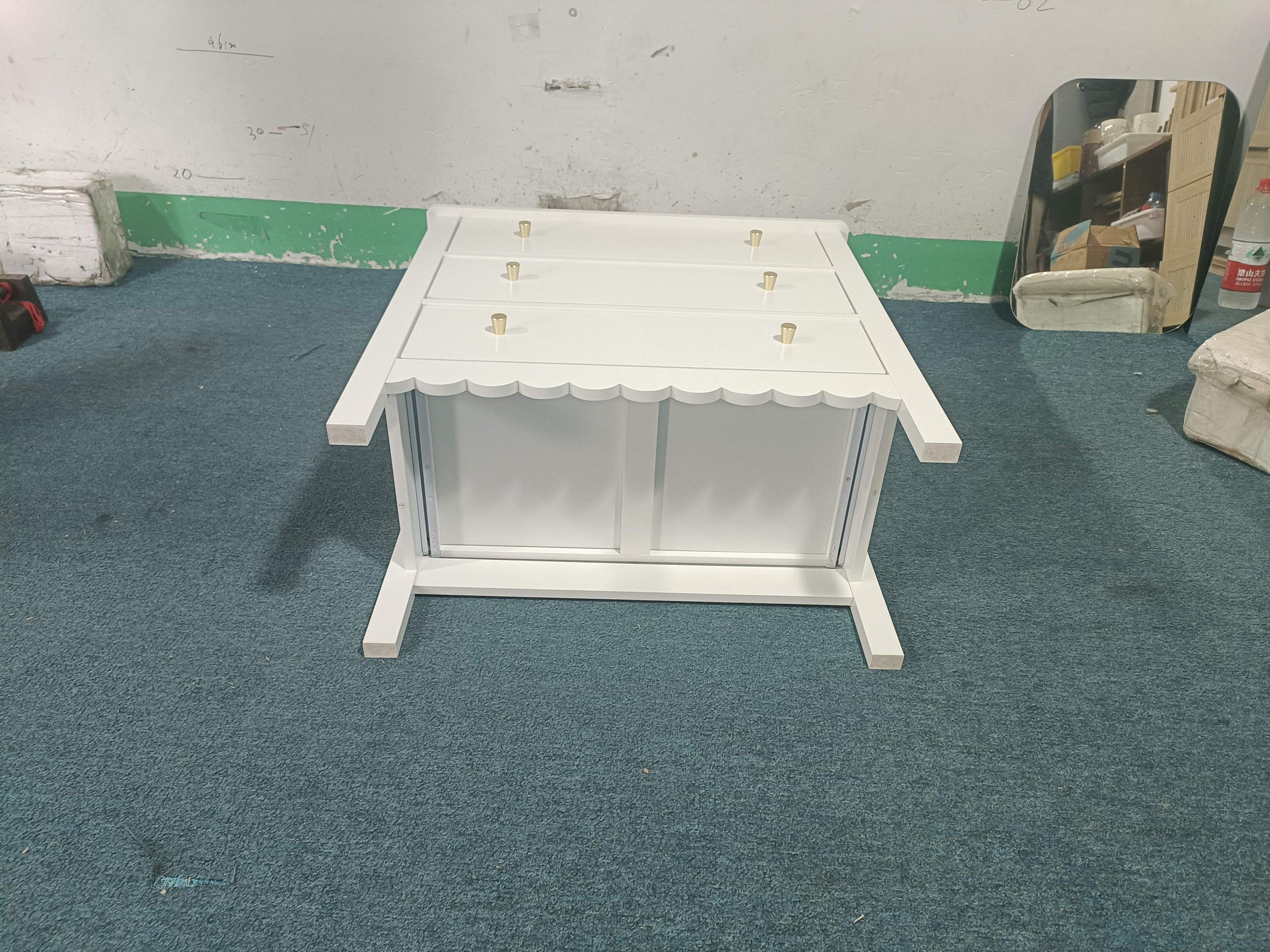 White 3 Drawer Dresser for Bedroom, Modern MDF Painted Chest of Drawers with Gold Knobs, Wooden Storage Cabinet for Kids, Nur