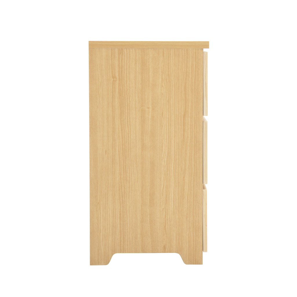 6 Drawer Storage Cabinet ,Dresser, Wood Storage Tower Clothes Organizer with Wavy drawer panel, Wide Chest of 6 Drawers, Large Storage Space for Bedroom, Hallway, Entryway Living Room Natural - Grand Goldman Shop