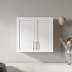 Stackable Wall Mounted Storage Cabinet, 11.81 'D x 31.50'W x 29.92 'H, White - Grand Goldman Shop