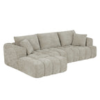 Chenille L-Shape Luxury Sectional Oversized Sofa,Mnimalist Design,Comfy Sleeper Couch for Living Room,Apartment&Reception Spaces,No Assembly Required - Grand Goldman Shop