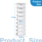Rotating Shoe Rack Tower, 8-Tier Spinning Storage Rack, Free Standing 360° Revolving Organizer in White with PVC Construction, Holds 32 Pairs of Shoes - Grand Goldman Shop