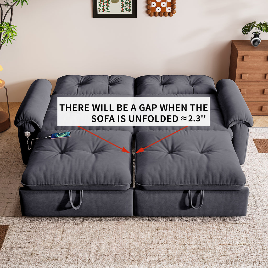 W3820S00027, a 77-inch convertible sofa bed, and a 2-in-1 piece suitable for both sitting and lying. Made of cloud-like fabric, it is applicable to living rooms, bedrooms and apart - Grand Goldman Shop