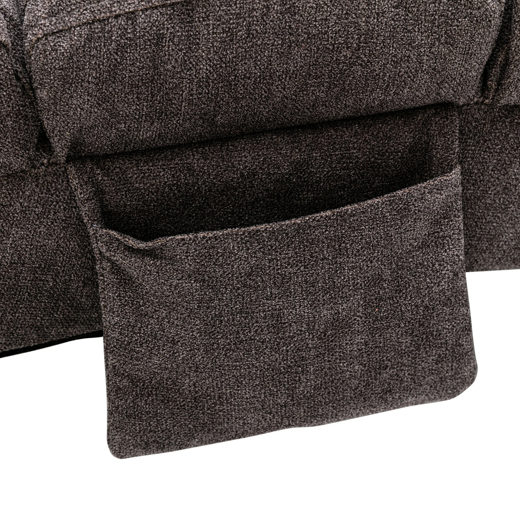 Ergonomic Linen Massage Chaise Lounge with Remote Control, Dark Gray, Electric Massage Lounger with 5 Modes - Grand Goldman Shop