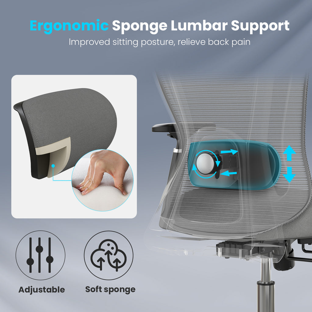 Office Chair Ergonomic Desk Chair, High Back Computer Chair with Wheels, Home Sutdy Chair for Heavy People, Office Chair Adju