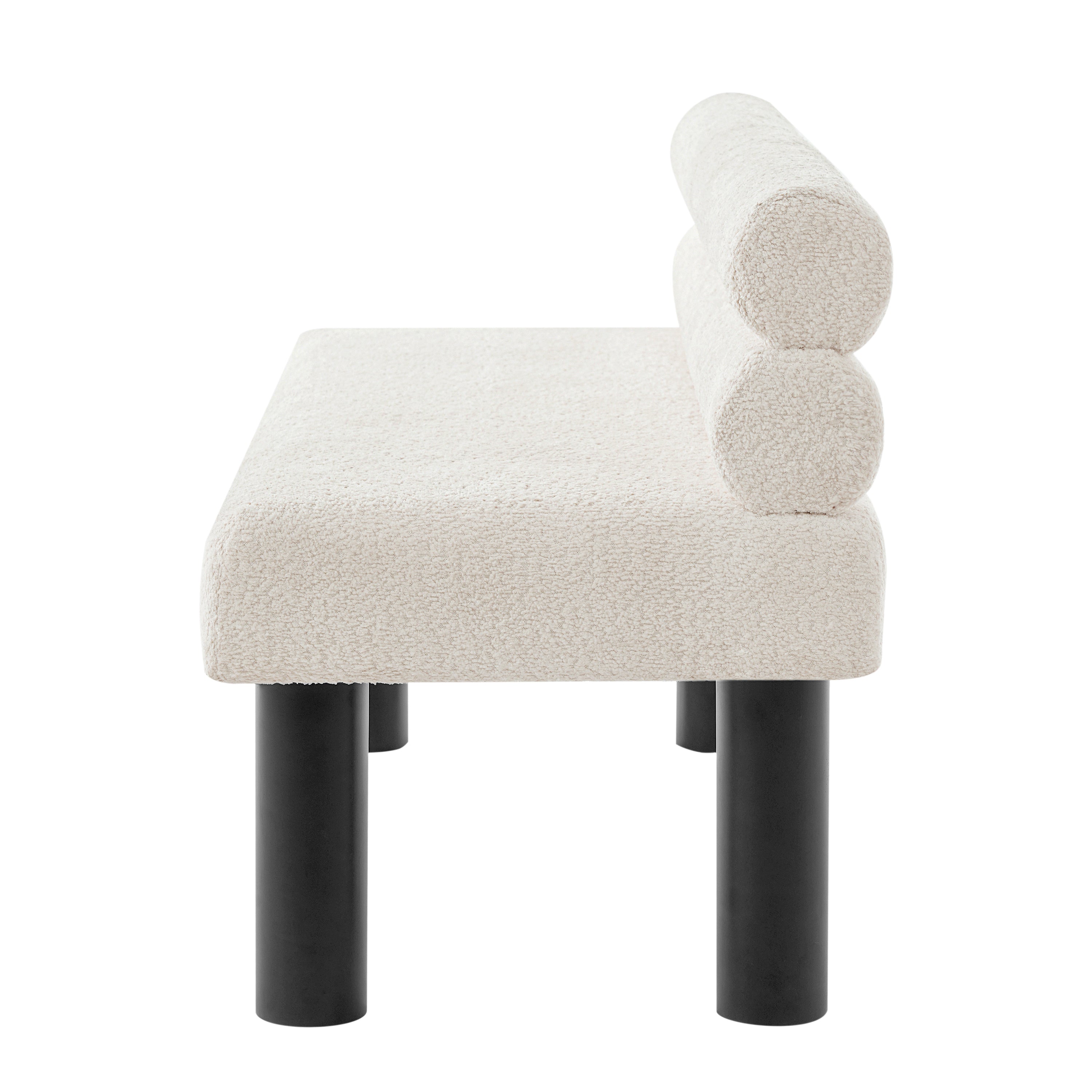 Upholstered Dining Bench, End of Bed, Entryway Bench, Ottoman for Dining Room, Bedroom, Living Room, Rubber Wood Leg 300 LBS Support, Beige - Grand Goldman Shop