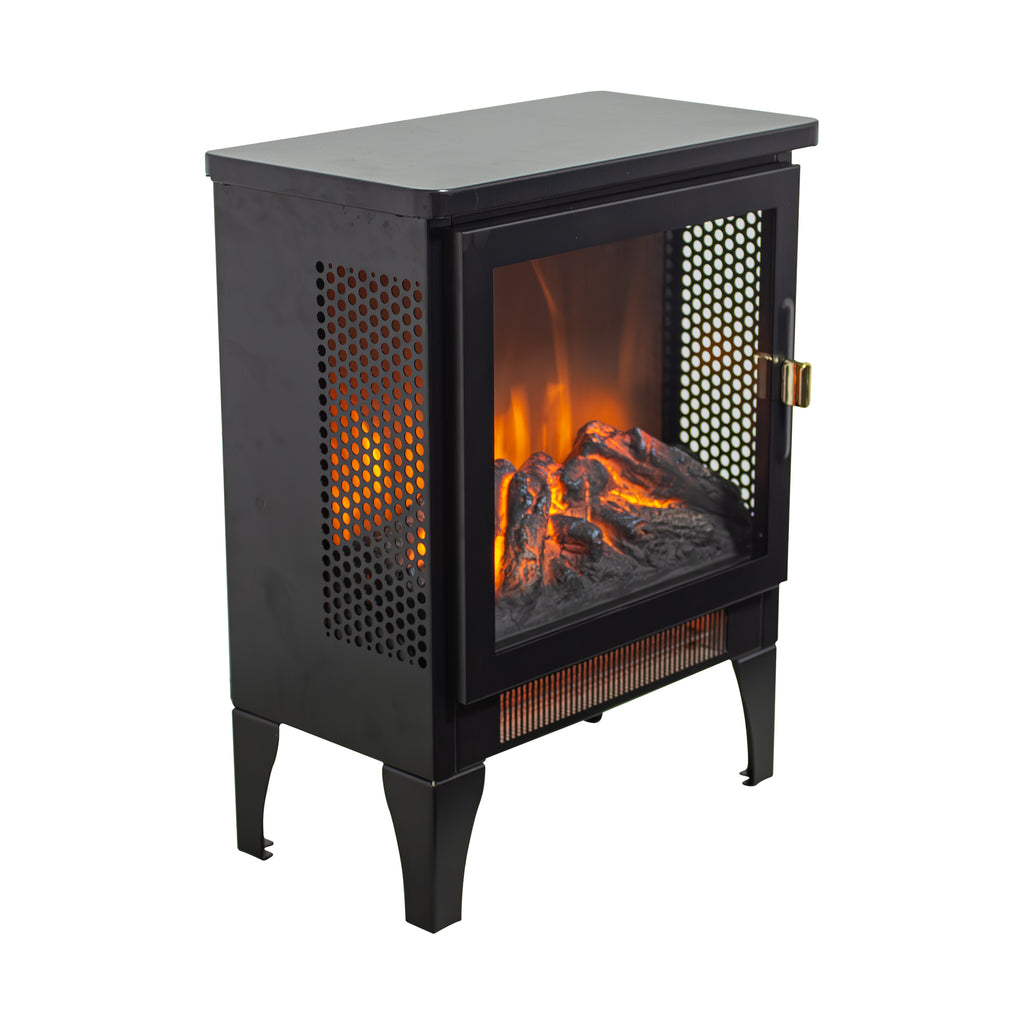 18 inch Freestanding Electric Fireplace Stove heater with 3D Flame effect,Black - Grand Goldman Shop