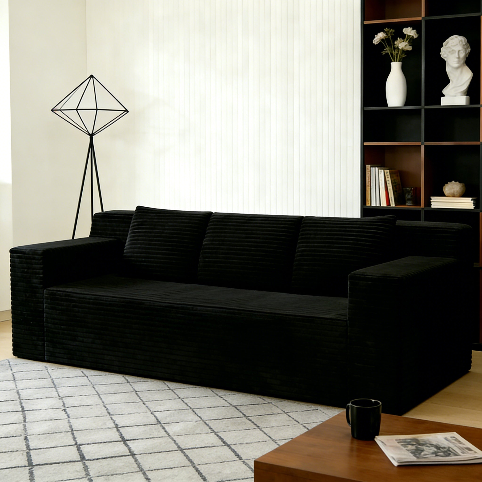 71' 3Setaser Sofa,Corduroy Fabric,Deep Seat Couches,Comfy Loveseat Sofa,No Assembly,1pcs for Living room, Bedroom,Conference room ,Apartment - Grand Goldman Shop