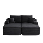 69' Cloud Sectional Couch, L-Shape Chaise with R-Shape Chaise with Deep Seat and Comfortable 2 Seater Couch for Modern Living Room,(Plush  Fabric),Black - Grand Goldman Shop