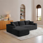 105'' Modular Sectional Sofa, Cloud Sectional Couch with Deep Seat, Modern Modular L-Shape Sofa Couch with Chaise,Upholstered Couches for Living Room Bedroom,No Assembly, (BLACK) - Grand Goldman Shop