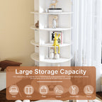 Rotating Shoe Rack Tower, 7-Tier Spinning Storage Rack, Free Standing 360° Revolving Organizer in White with Durable PVC Construction - Grand Goldman Shop