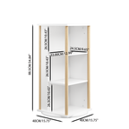 360° Rotating Kids Bookshelf with Chalkboard, 3-Tier Wood Floor Revolving Bookcase & Toy Storage Organizer, Picture Book Disp