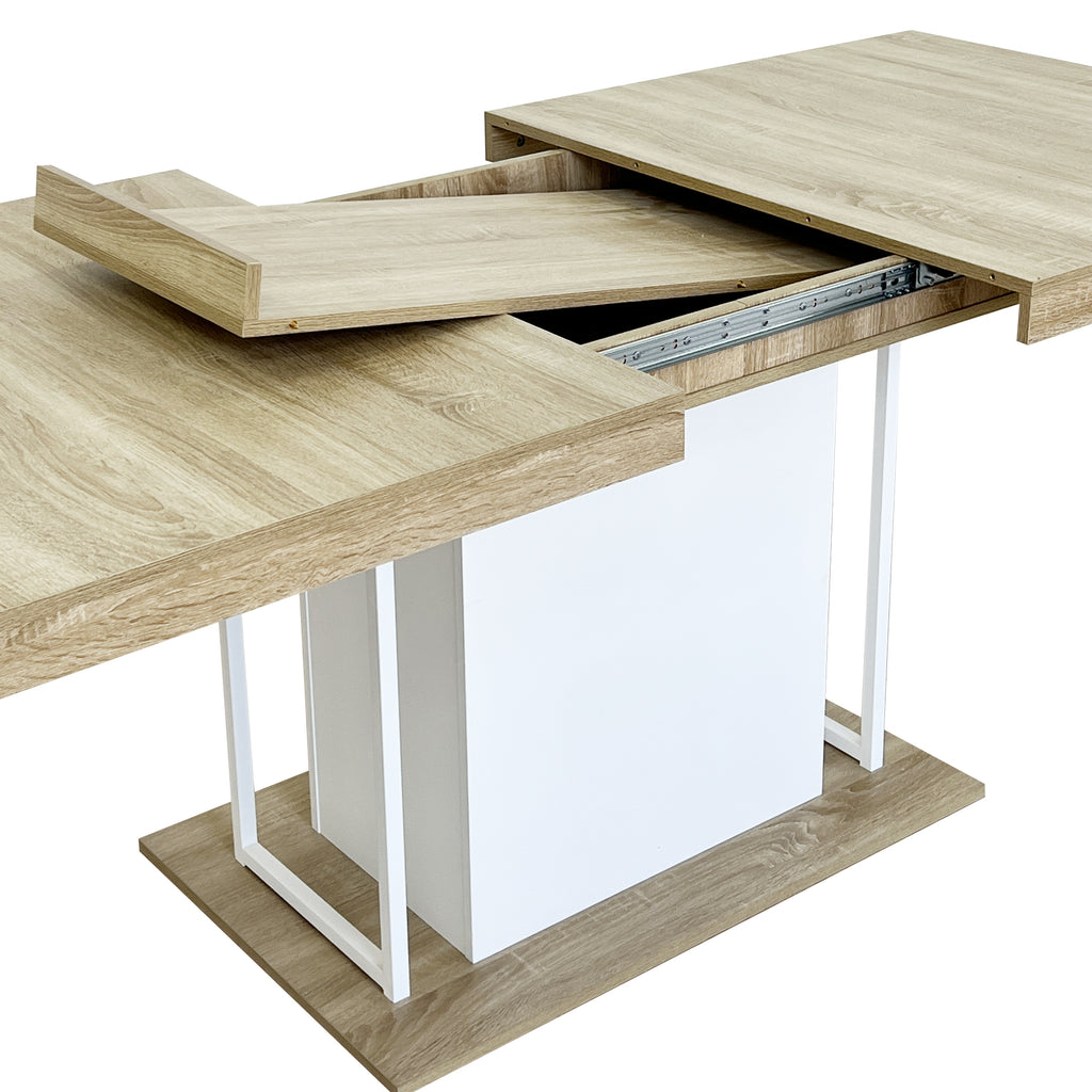 Rectangle extendable dining table for 6-10 people aged effect wood 160-200 cm - Grand Goldman Shop
