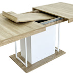 Rectangle extendable dining table for 6-10 people aged effect wood 160-200 cm - Grand Goldman Shop
