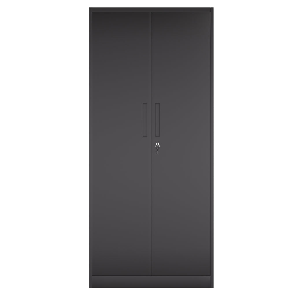 71'H Metal Garage Storage Cabinet, Black Tool Steel Locking Cabinet with Doors and 4 Shelves, Tall Cabinets for Garage Storag
