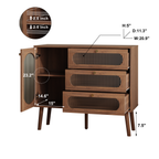 Accent Cabinet with 3 Drawers and Door, Wooden Storage Cabinet with Shelves, Sideboard for Living Room, Entryway, Natural - Grand Goldman Shop