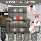 Brown Dual Motor Infinite Position Up to 350 LBS Chenille Power Lift Recliner Chair, Heavy Duty Motion Mechanism with 8-Point Vibration Massage and Lumbar Heating, Dual Cup Holders - Grand Goldman Shop