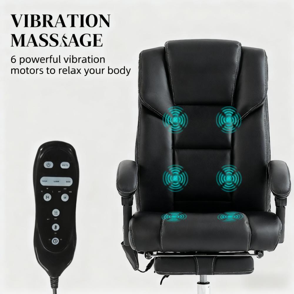 Office Chair with Massage & Reclining Footrest – Unmatched Comfort for All-Day Work & Leisure - Grand Goldman