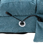 Ergonomic Linen Massage Chaise Lounge with Remote Control, 5 Modes, Blue, 21.65 x 58.27 x 34.25 inches - Grand Goldman Shop