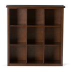 Artisan 9 Cube Bookcase and Storage Unit in Russet Brown, Solid Wood Transitional Style with Hand-Finished Glazed Finish | Pr