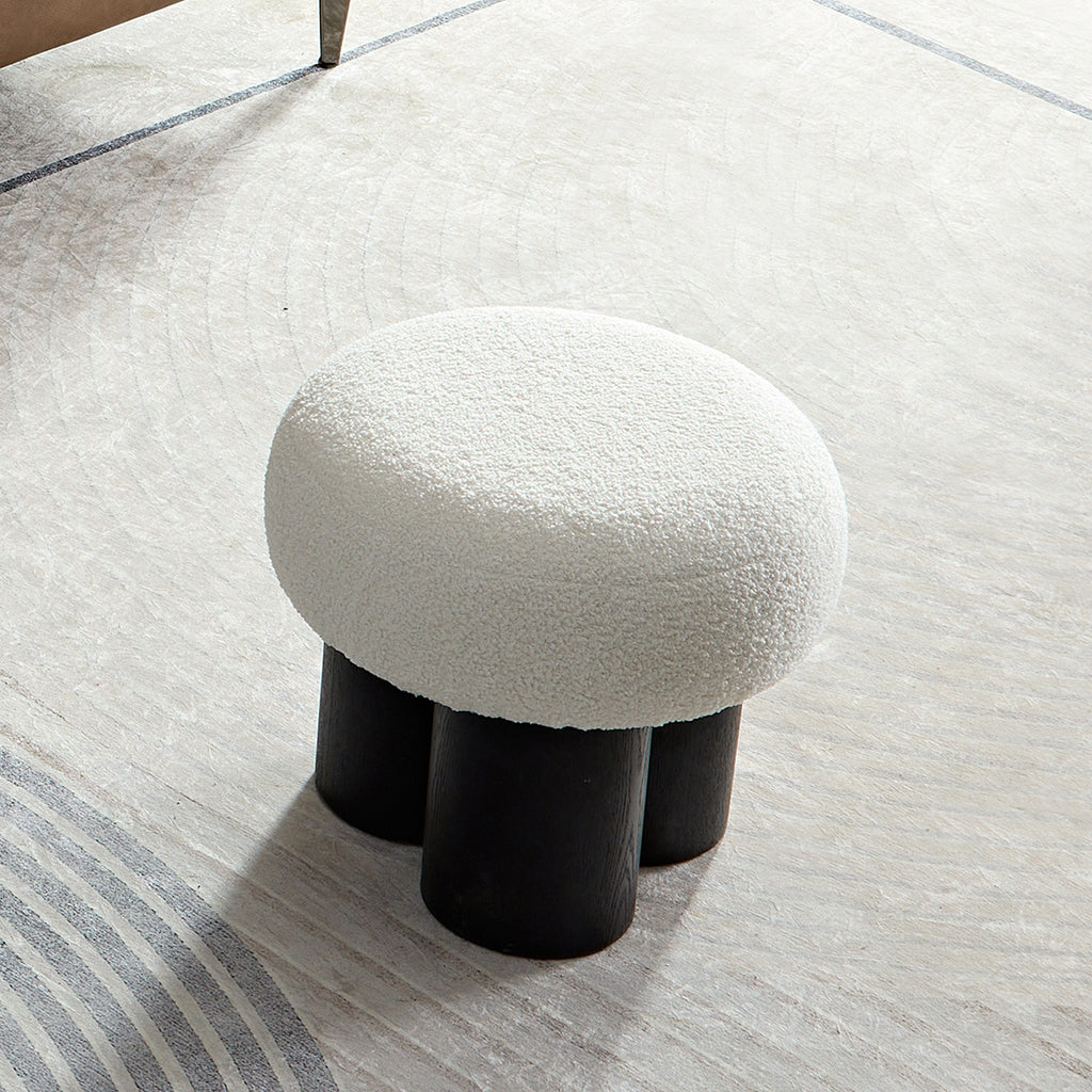 W8017-1 White Lamb Wool Seat with Barrel PVC Pipe and Black Ash Willow - Grand Goldman Shop